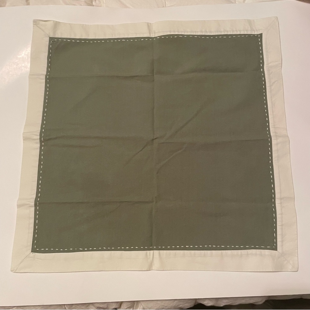 Green with white border placemats set of 8